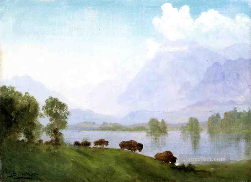 Búfalo País Albert Bierstadt Paisaje Pintura al óleo